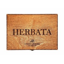 Drewniana herbaciarka personalizowana z grawerem
