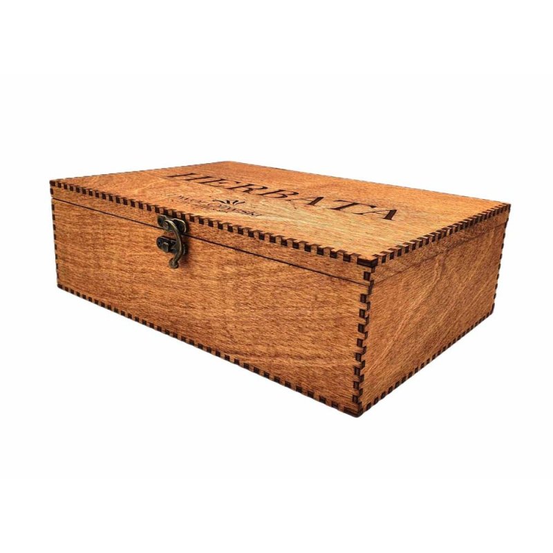 Drewniana herbaciarka personalizowana z grawerem