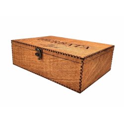 Drewniana herbaciarka personalizowana z grawerem