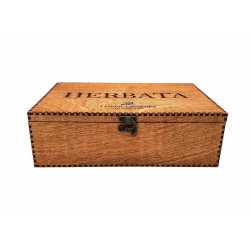 Drewniana herbaciarka personalizowana z grawerem