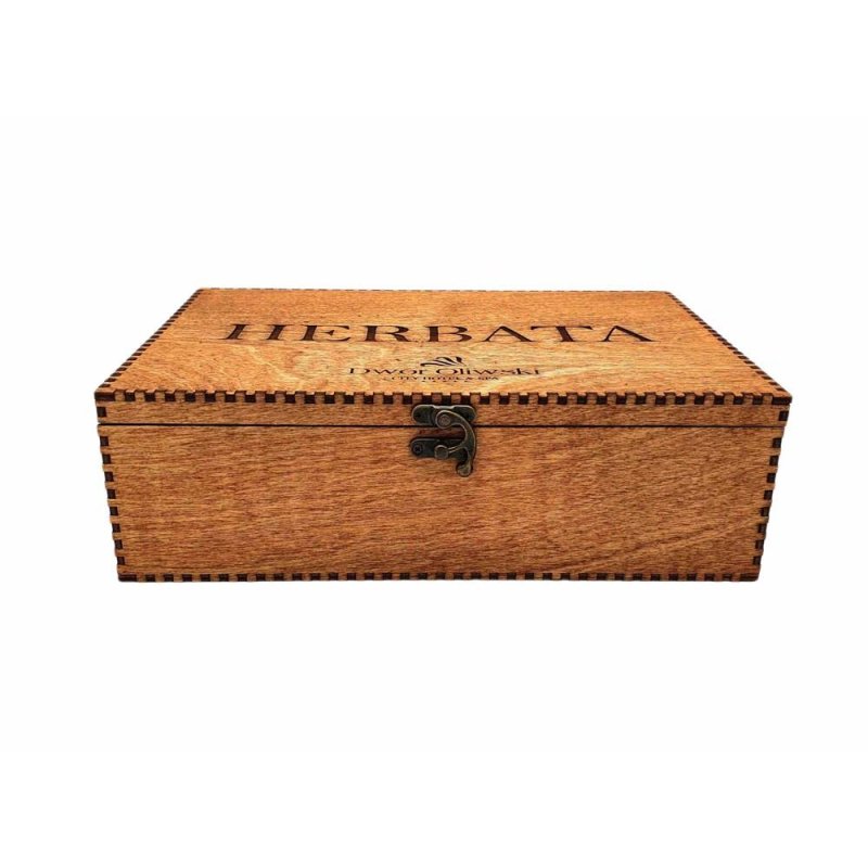 Drewniana herbaciarka personalizowana z grawerem