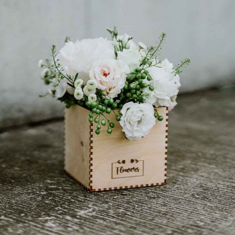 Drewniane flowerboxy personalizowane z grawerem