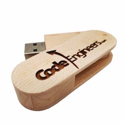Pendrive drewniany z logiem firmy