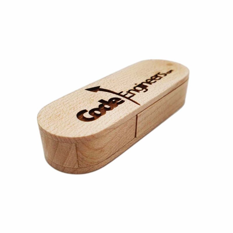 Pendrive drewniany z logiem firmy